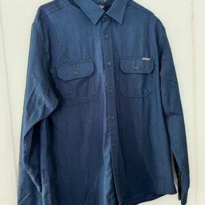 Eddie Bauer Button Down 100% Polyester Double Pocket Shirt XL Preloved!